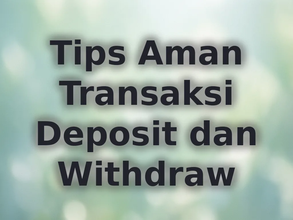 Tips Aman Transaksi Deposit dan Withdraw